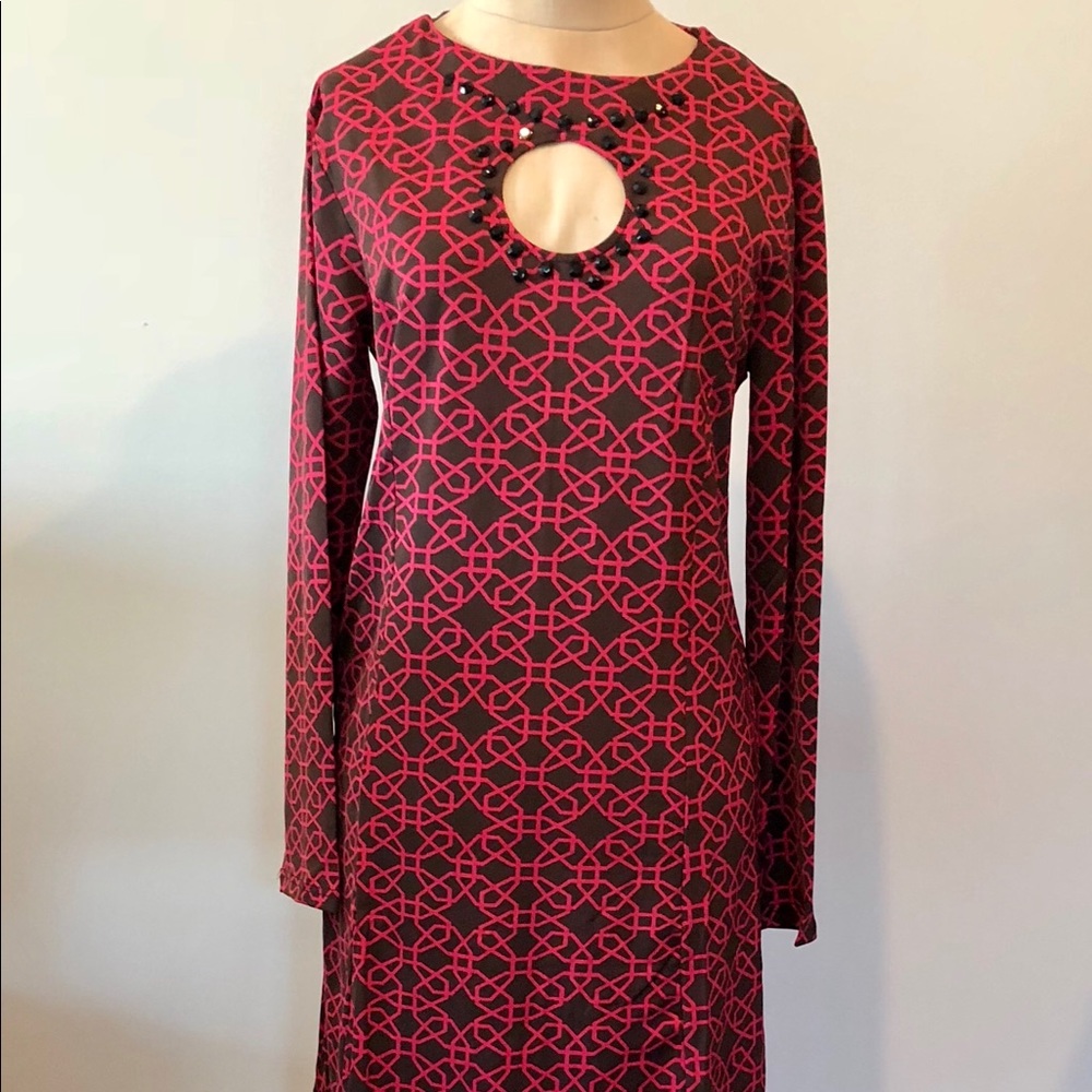 TRACY NEGOSHIAN Geometric Print Dress - Picture 1 of 8